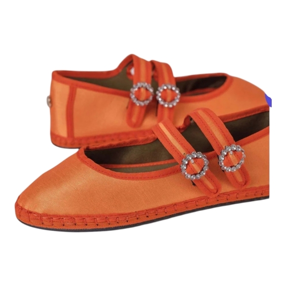 Sveti Stefan Women's Double Lace Beach Flat in Orange Size US 10  EU 41 NIB - Picture 7 of 14
